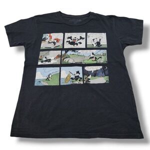 Felix The Cat Shirt Size Small S Relaxing Day Comic Strip Graphic Print T-Shirt